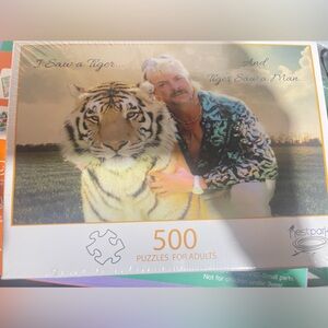 Novelty collectible Joe exotic tiger king 500 piece puzzle I saw a tiger .